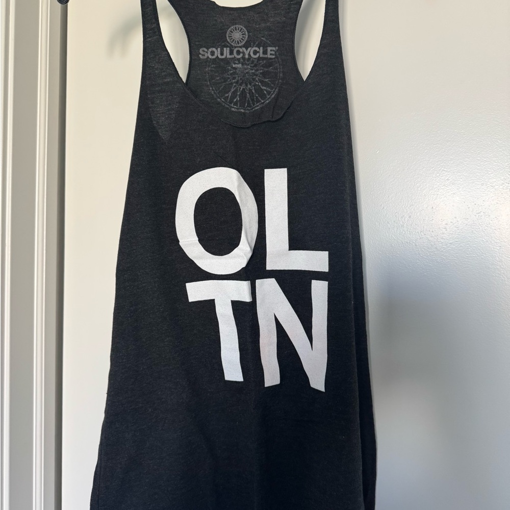 SoulCycle Charcoal Tank with White Print